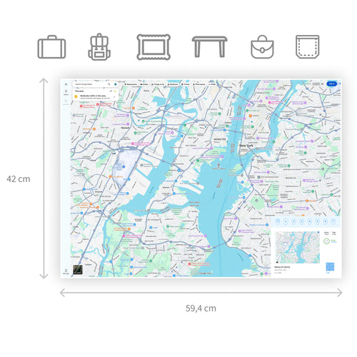 Custom printed map: Google Maps
