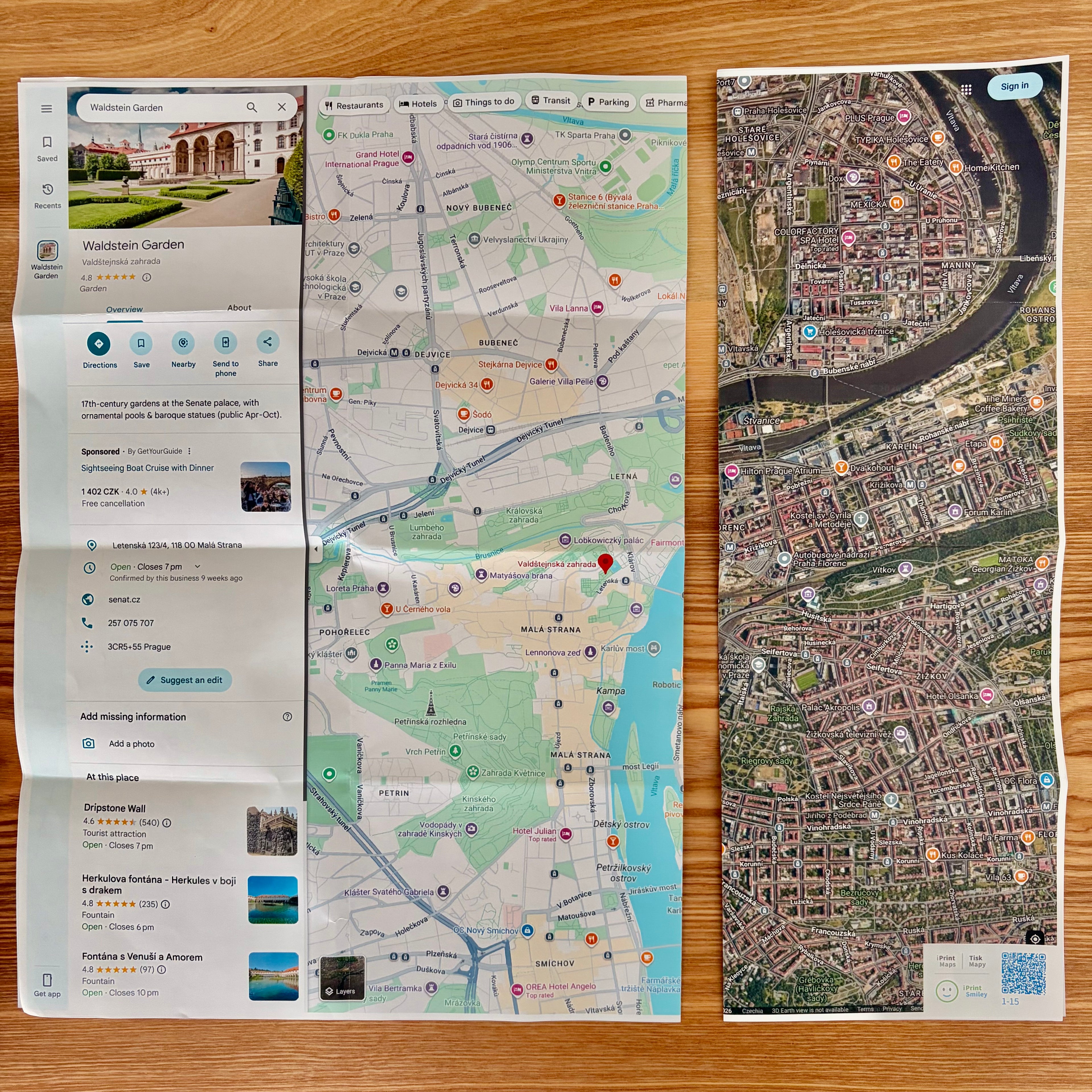 Vlastní tištěná mapa: Google Maps